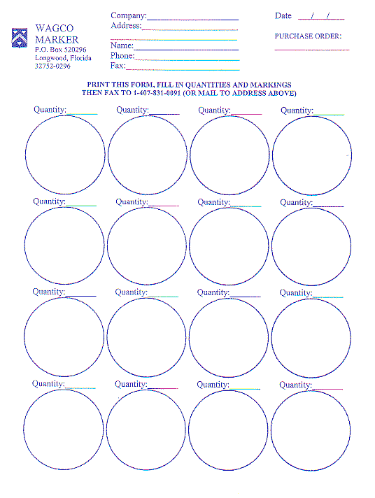Wager Co Order Form